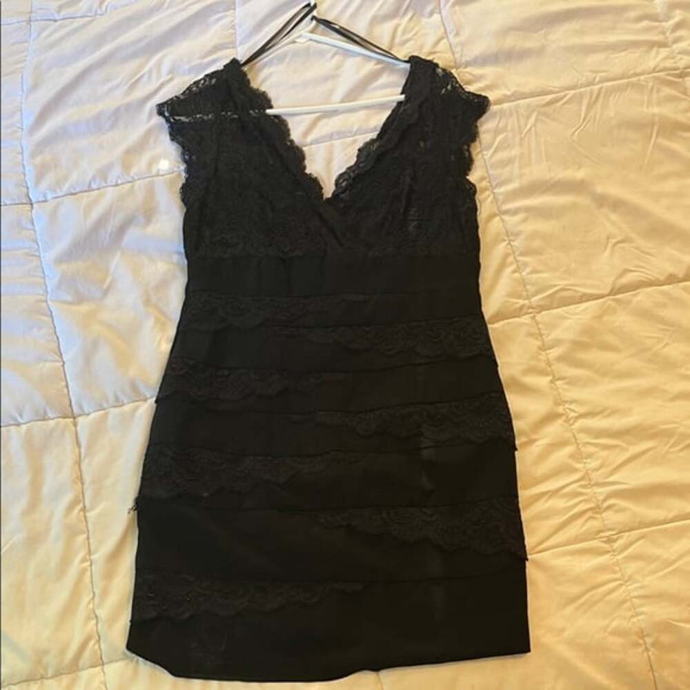 Betsy & Adam Black Lace Dress